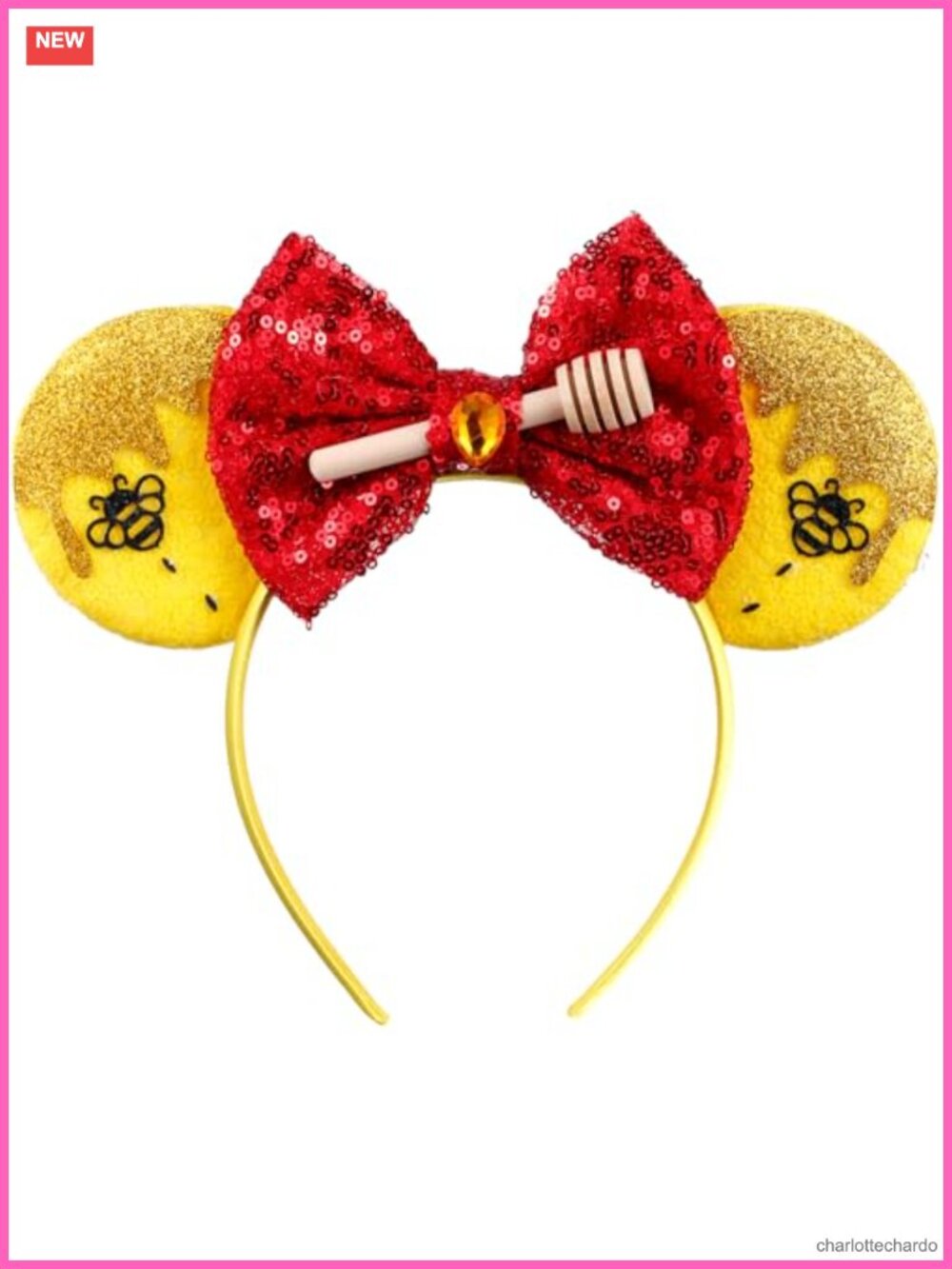 Mouse Ear Headband Glitter Bow for Women & Girls Birthday Party Halloween